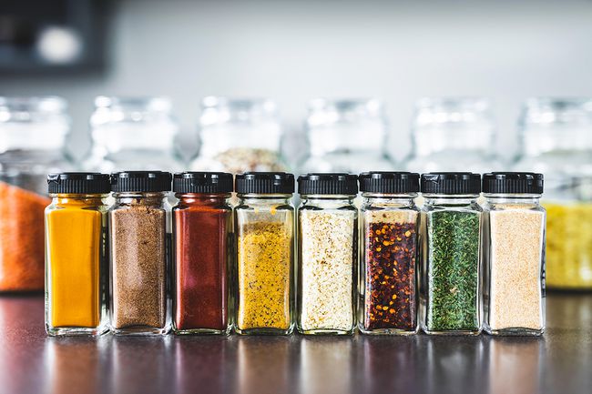 Clear Glass Spice Bottles With Black Cap