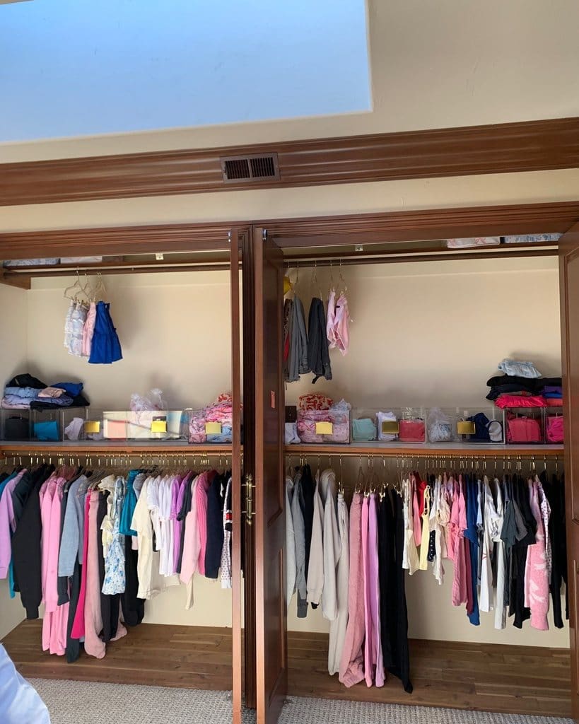 Bedroom closet before organizing, Corona del Mar home