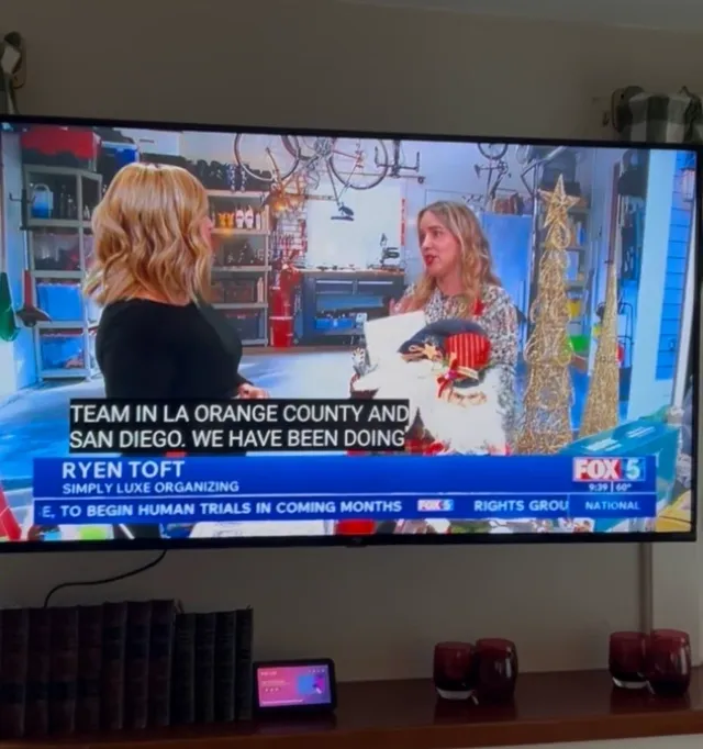TV interview about organizing and decor.