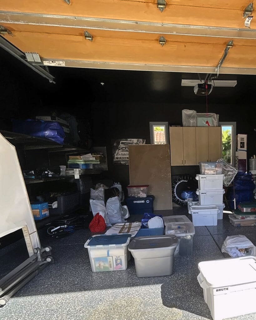 Garage before organizing, Rancho Santa Fe home