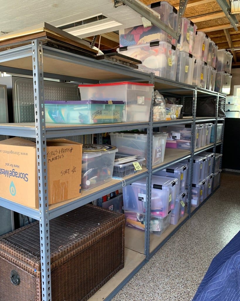 Same garage shelving after Simply Luxe organizing, North Tustin