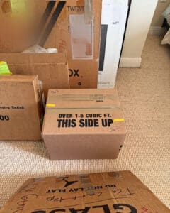 Packed and labeled moving boxes ready for the movers, San Diego