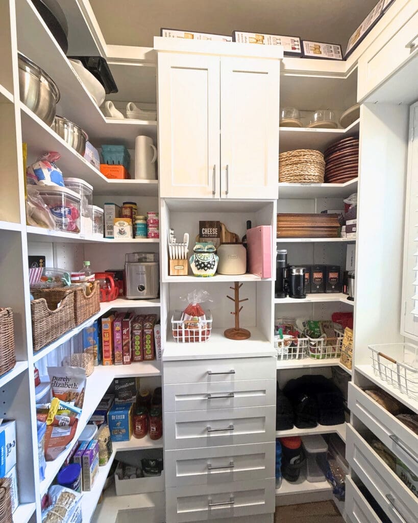 Walk-in pantry after Simply Luxe organizing, San Diego
