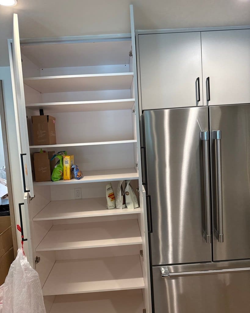 Empty pantry before move-in unpacking, San Juan Capistrano home