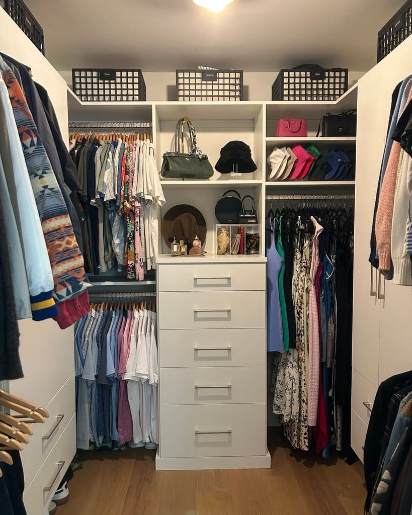 Same walk-in closet after Simply Luxe organizing, Woodland Hills