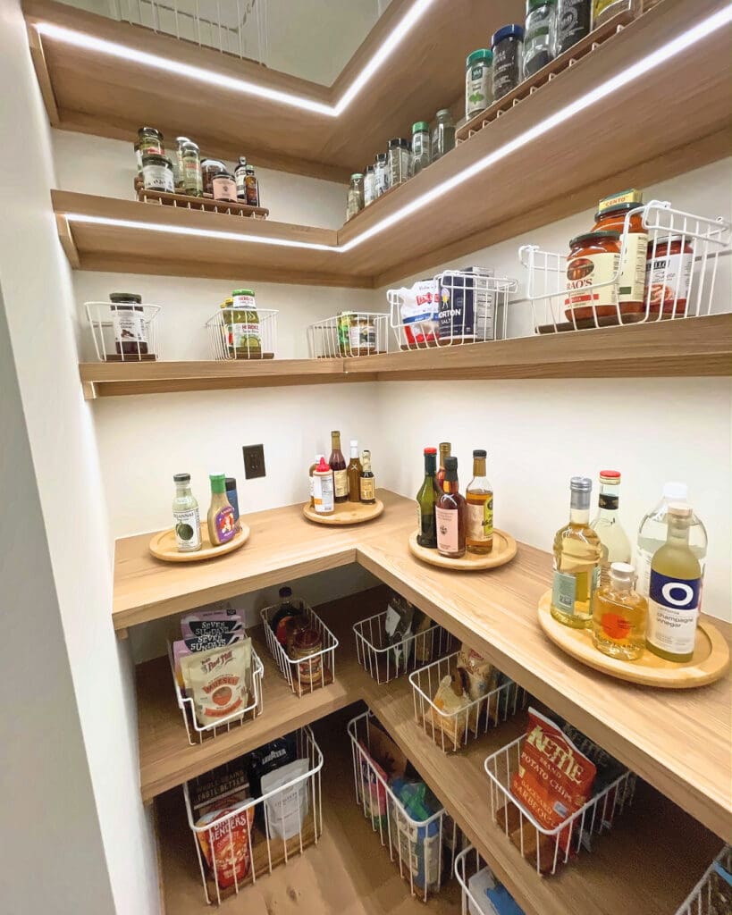 Organized pantry with stylish storage solutions